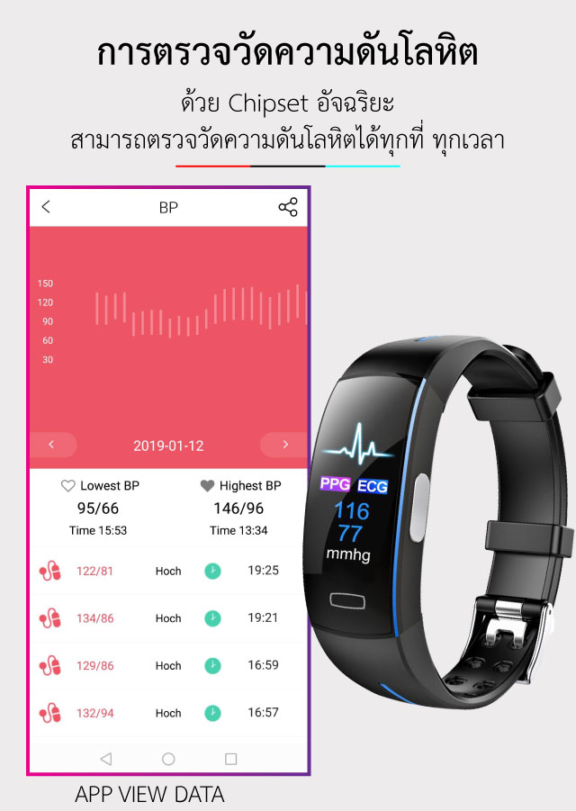 XFit Pro นาฬิกาวัดความดันโลหิตอัจฉริยะ